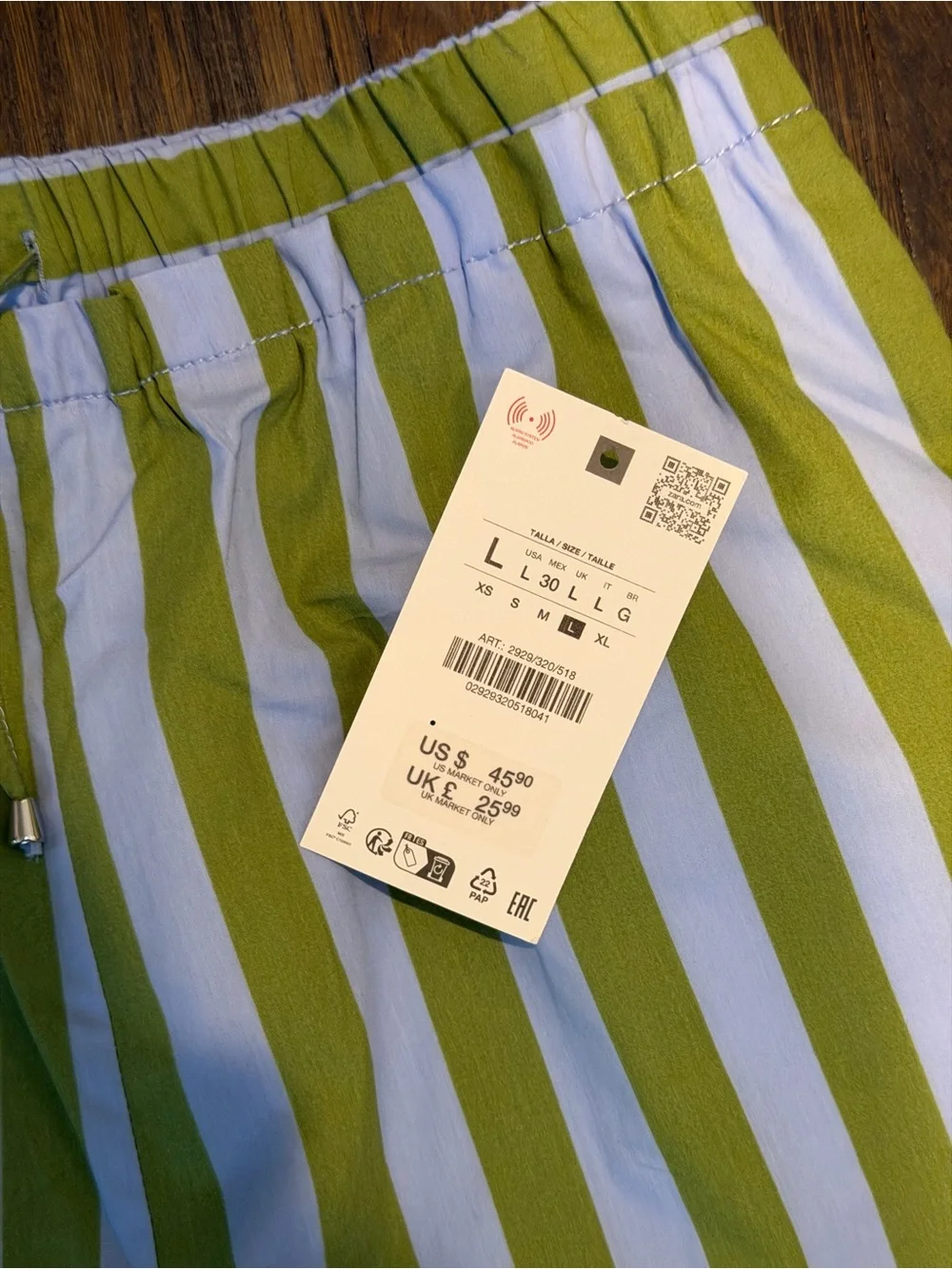 Zara Oversized Striped Shirt and Shorts Set NWT size large